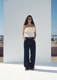 Strapless top with ruffles