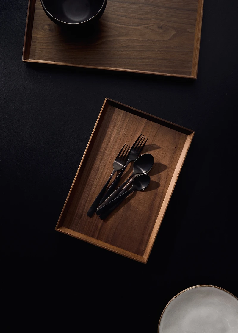 Medium solid wood decorative tray