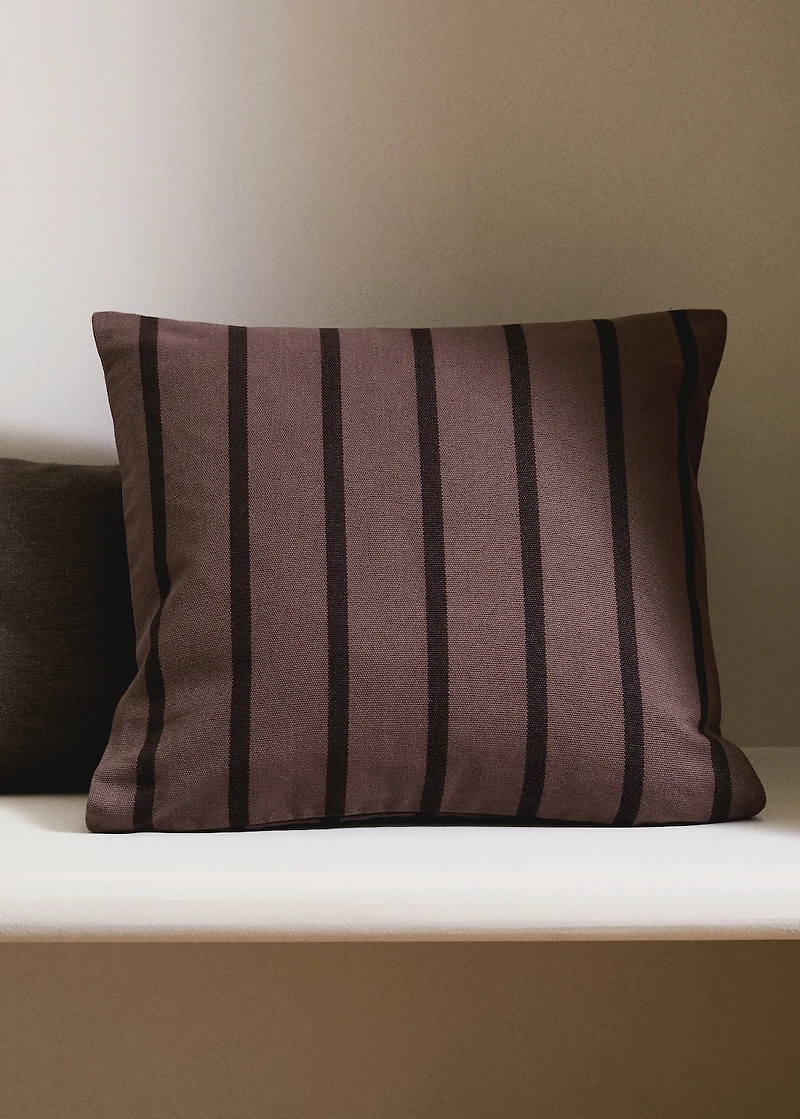 Cotton cushion cover with two-tone stripes 40x40 cm