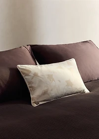 Floral-print cushion cover with velvet piping 30x50 cm