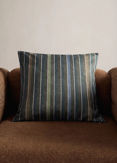 Cotton cushion cover with printed stripes 45x45 cm