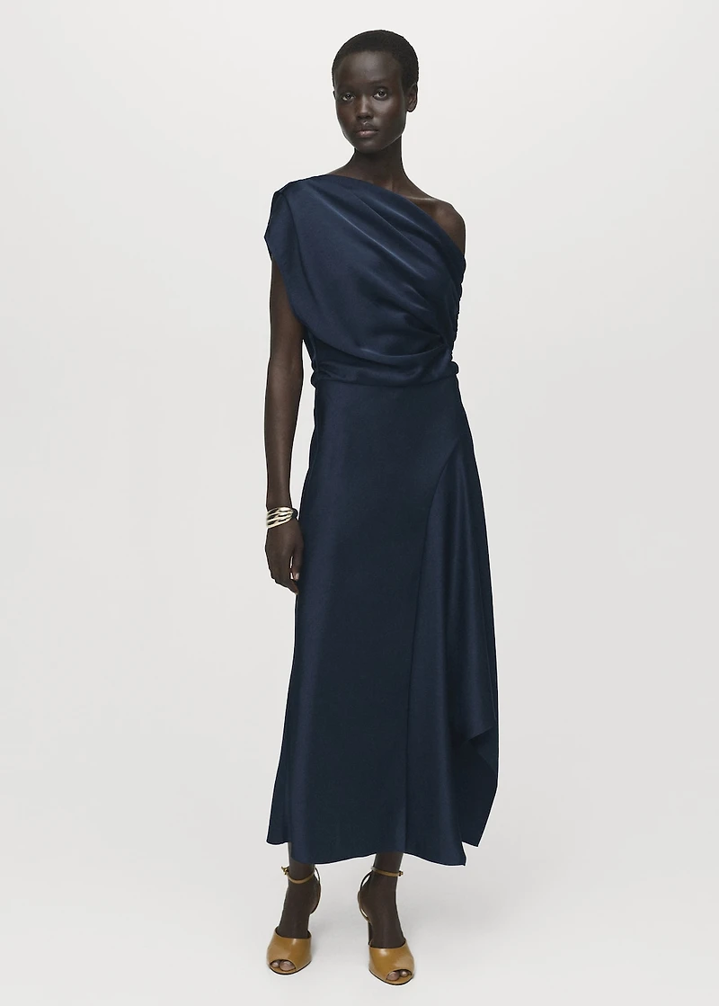 Asymmetrical satin dress