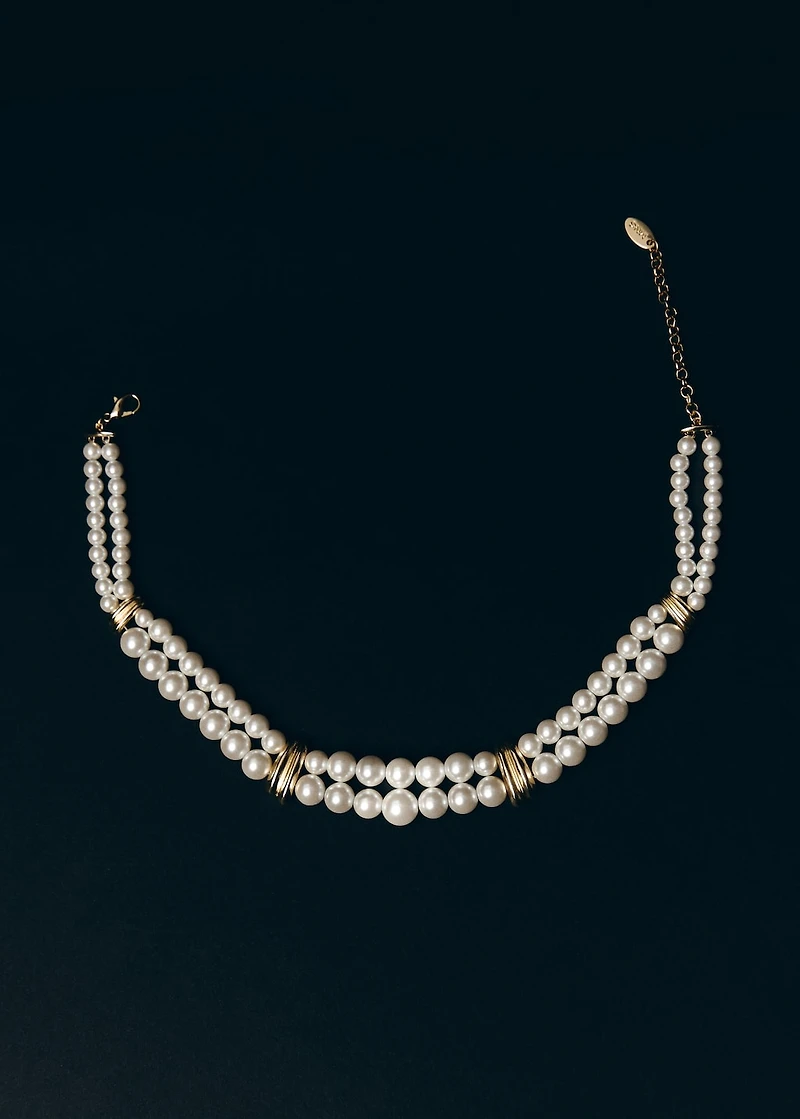 Pearl and crystal choker