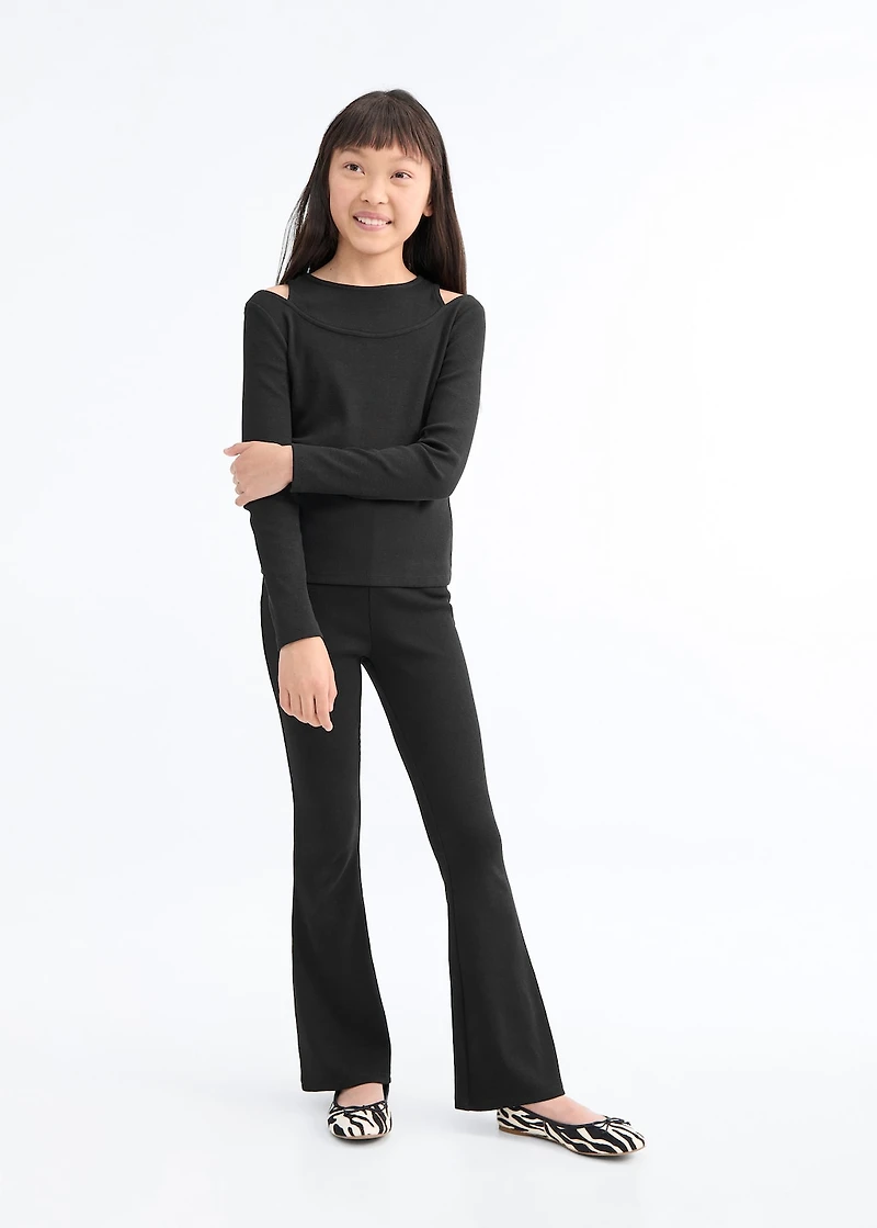 Ribbed cut-out T-shirt