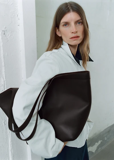 Large leather shoulder bag