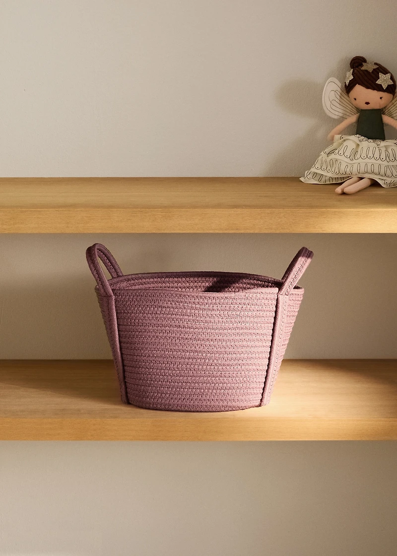 children's cotton basket with handles