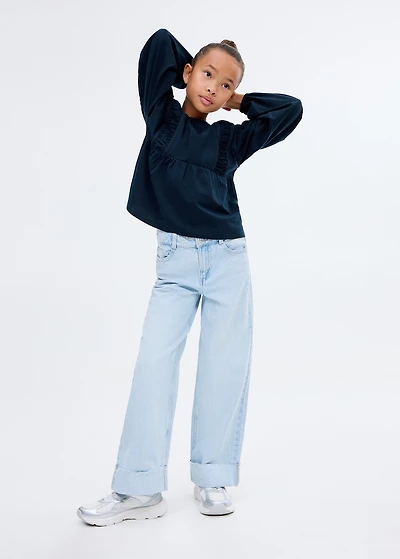 T-shirt with gathered details