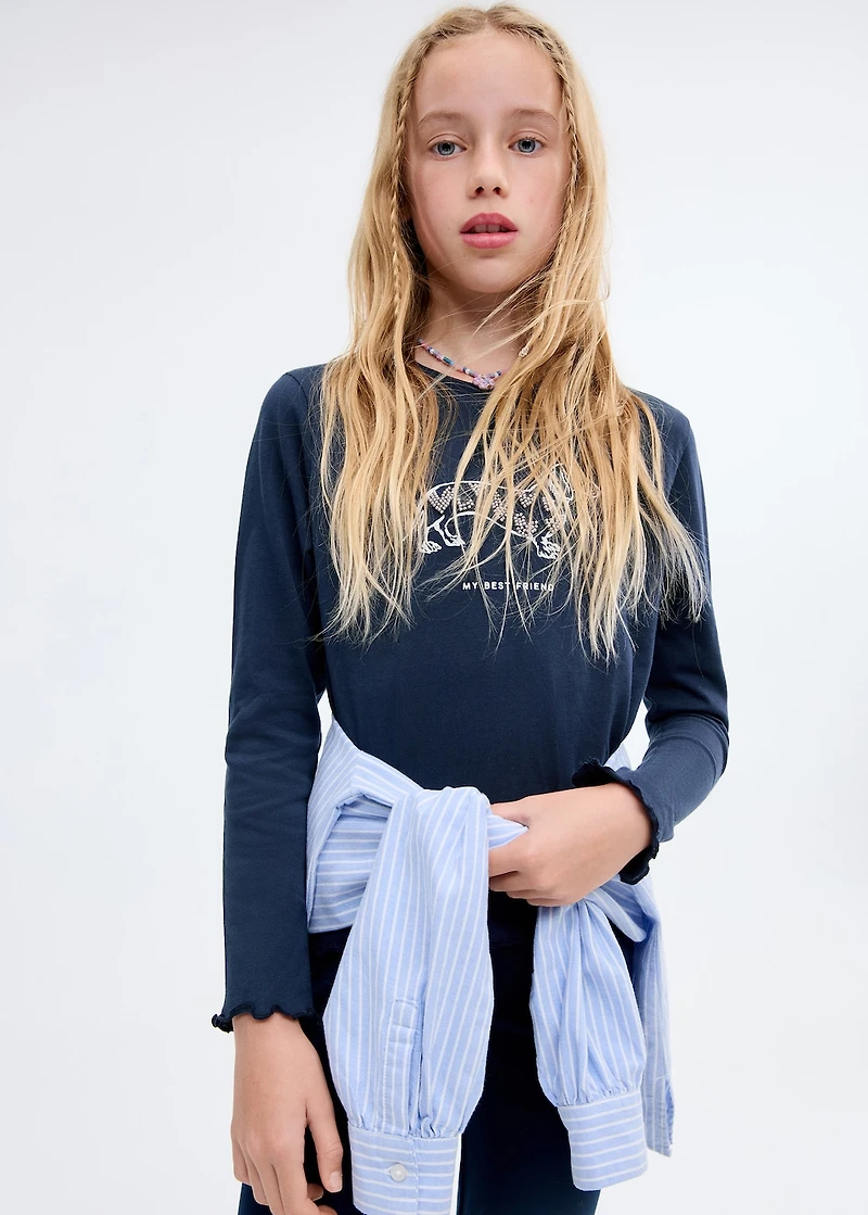 Beaded embroidery T-shirt