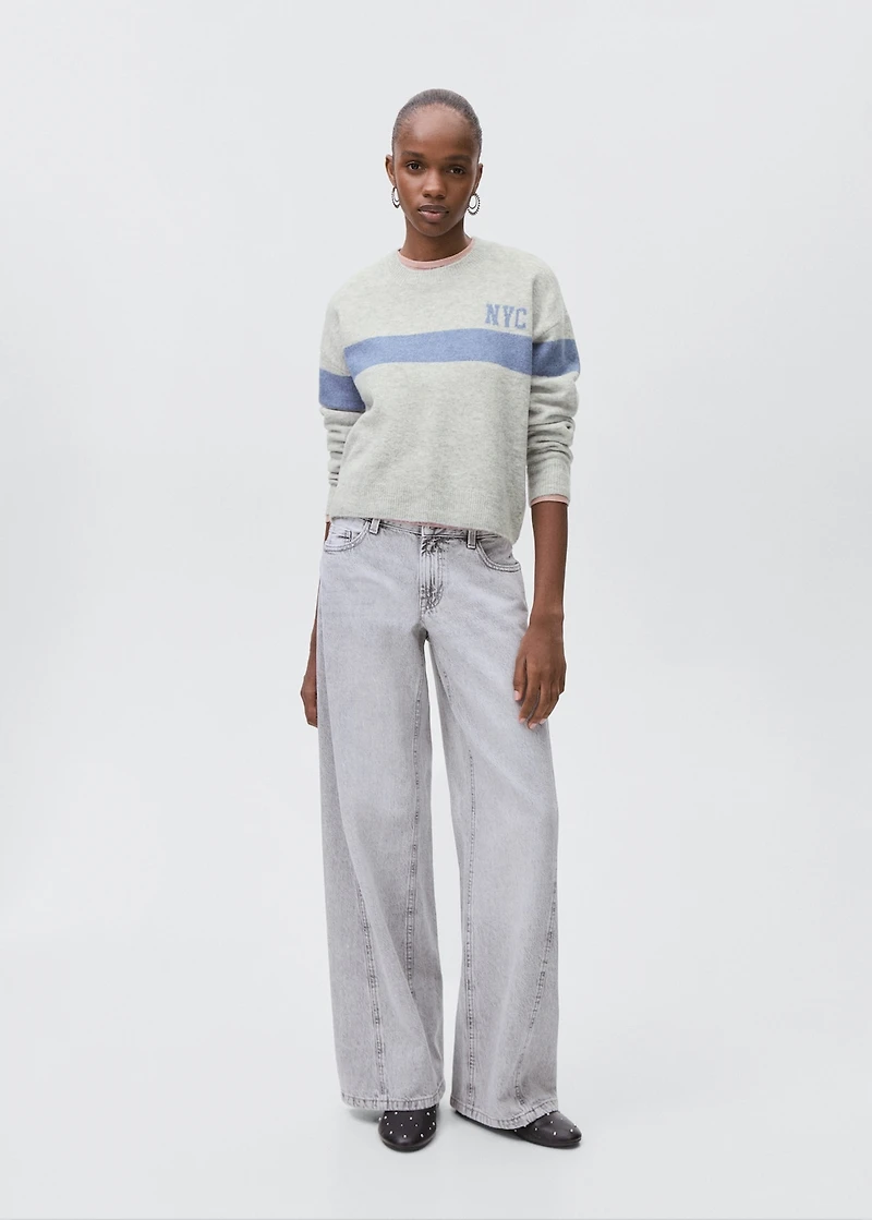 Knit embroidered sweater