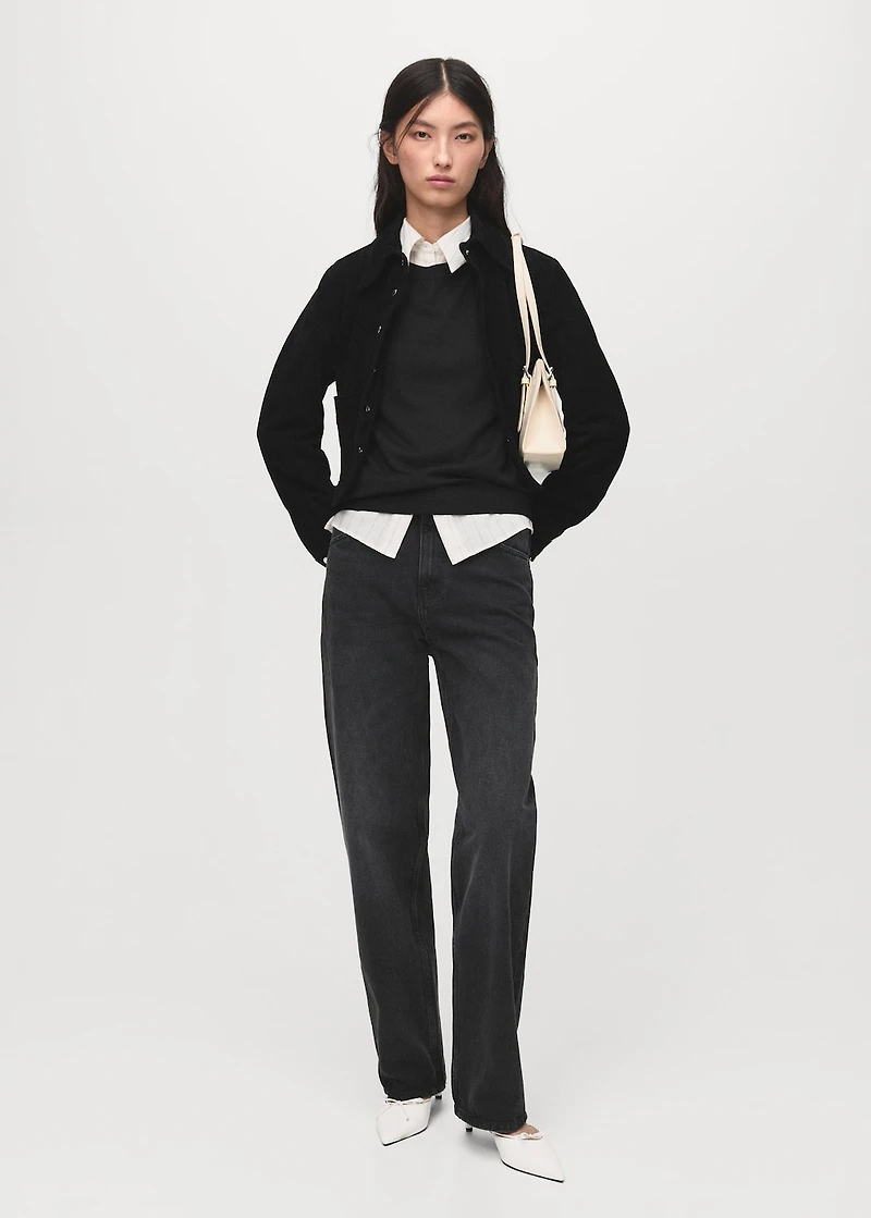 Fine-knit crew-neck sweater