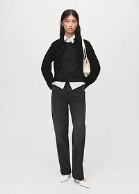 Fine-knit crew-neck sweater