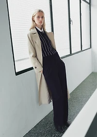 Striped polo-neck sweater