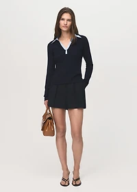 Combined shirt-collar sweater