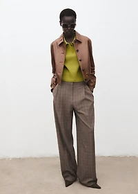 Polo-neck ribbed sweater