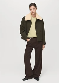 Short-sleeved sweater with scarf