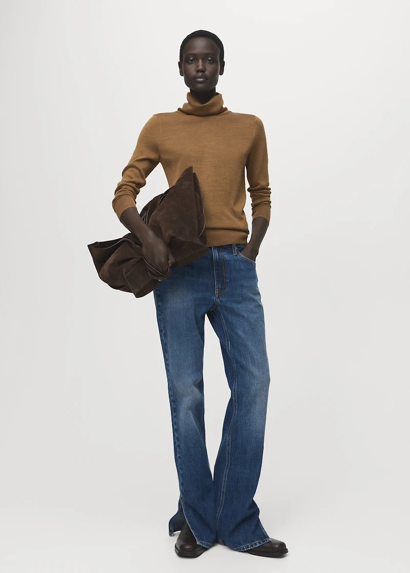 Wool-blend turtleneck sweater