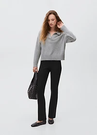 Knitted polo-neck sweater