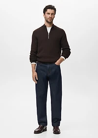 100% cotton perkins-neck sweater