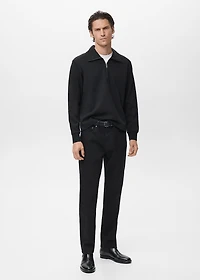 Cotton sweatshirt with zipper neck