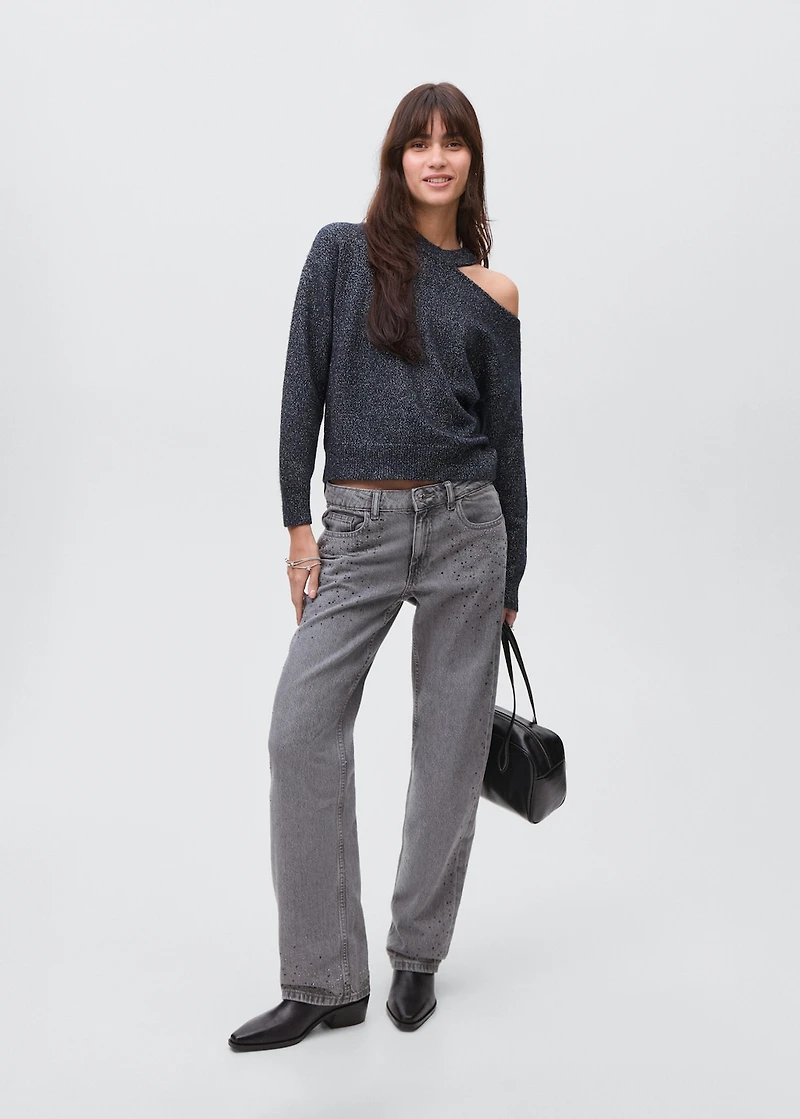 Lurex sweater with cut-out