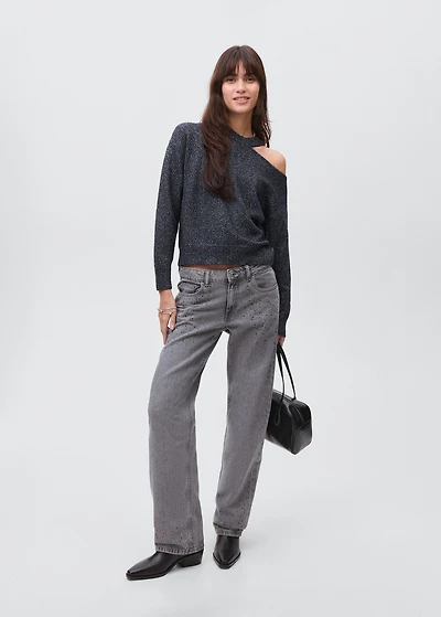 Lurex sweater with cut-out