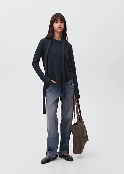 Asymmetric knit sweater