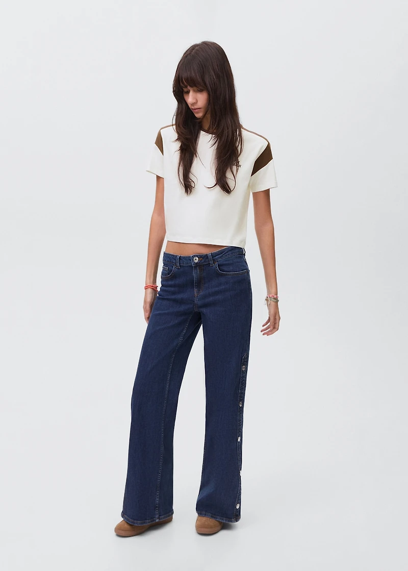 Printed cotton-blend t-shirt