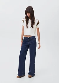 Printed cotton-blend t-shirt