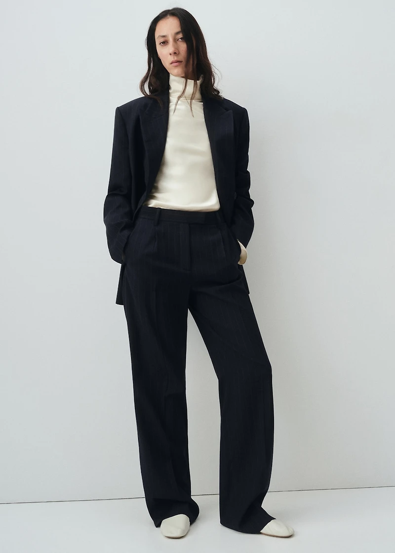 Pinstripe suit trousers