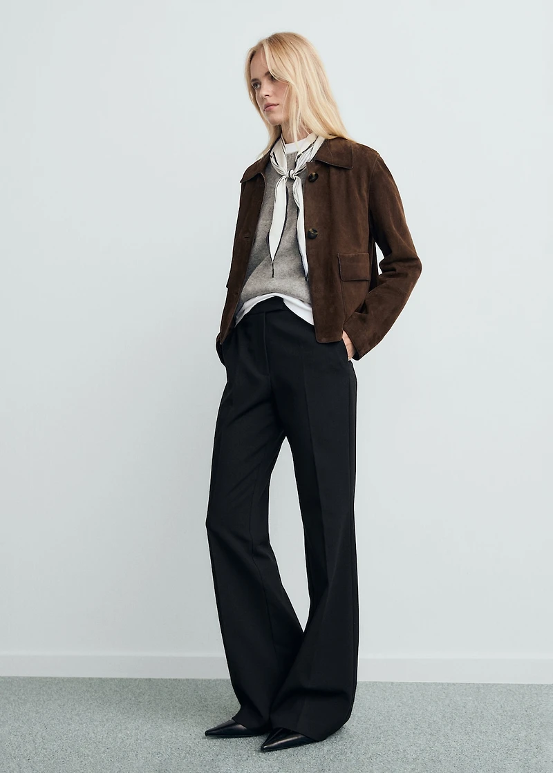 Mid-rise flare pants
