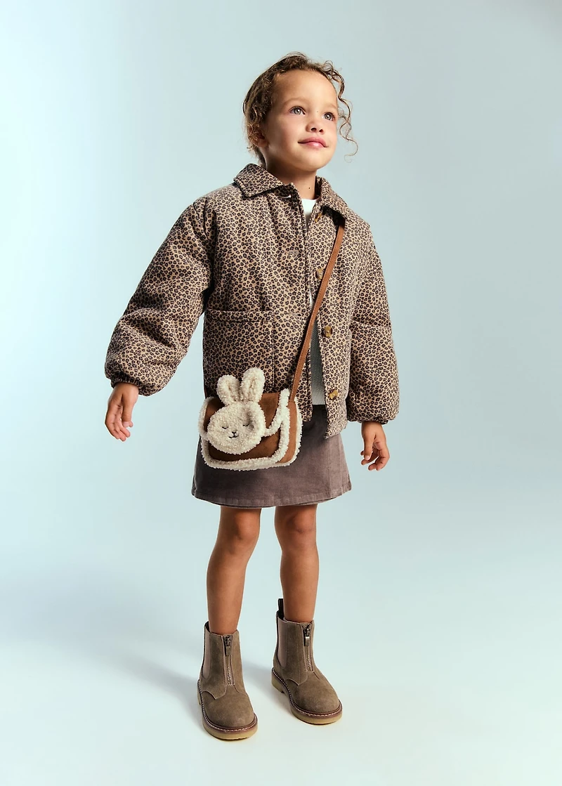 Shearling-effect bunny bag