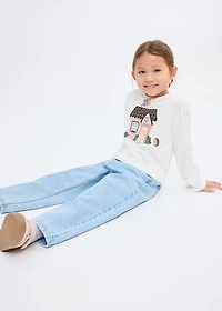 Printed cotton-blend t-shirt