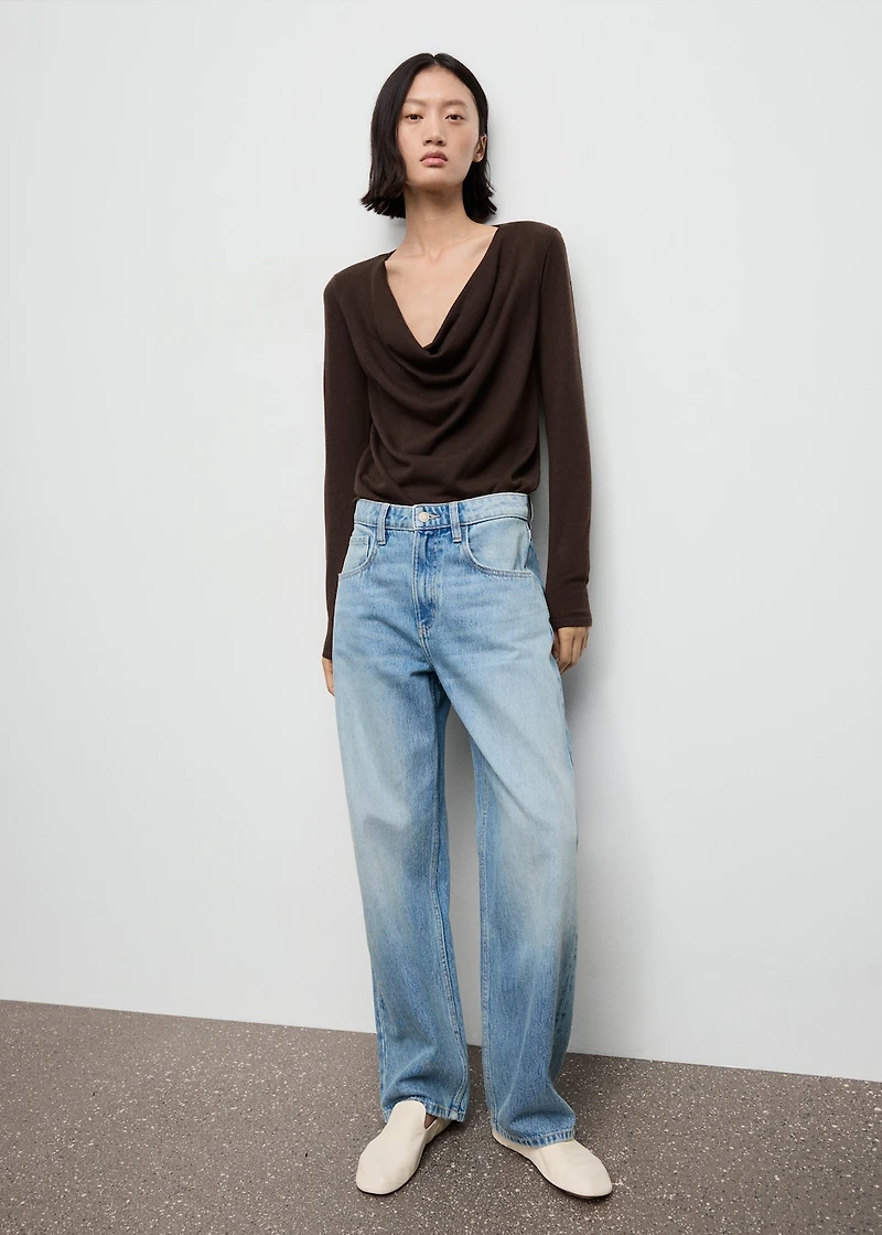 Draped-neck sweater