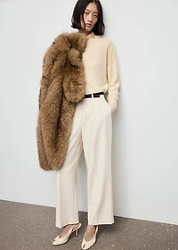 Cable-knit turtleneck sweater