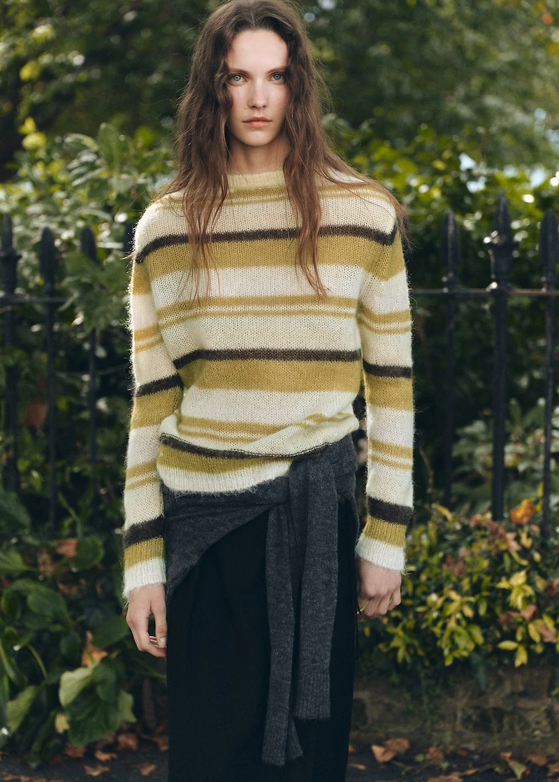 Semi-transparent alpaca sweater