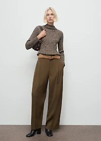 Speckled perkins-neck sweater