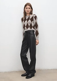 Argyle knit sweater