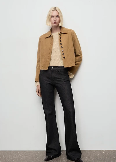 Knit sweater with lace pattern