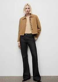 Knit sweater with lace pattern