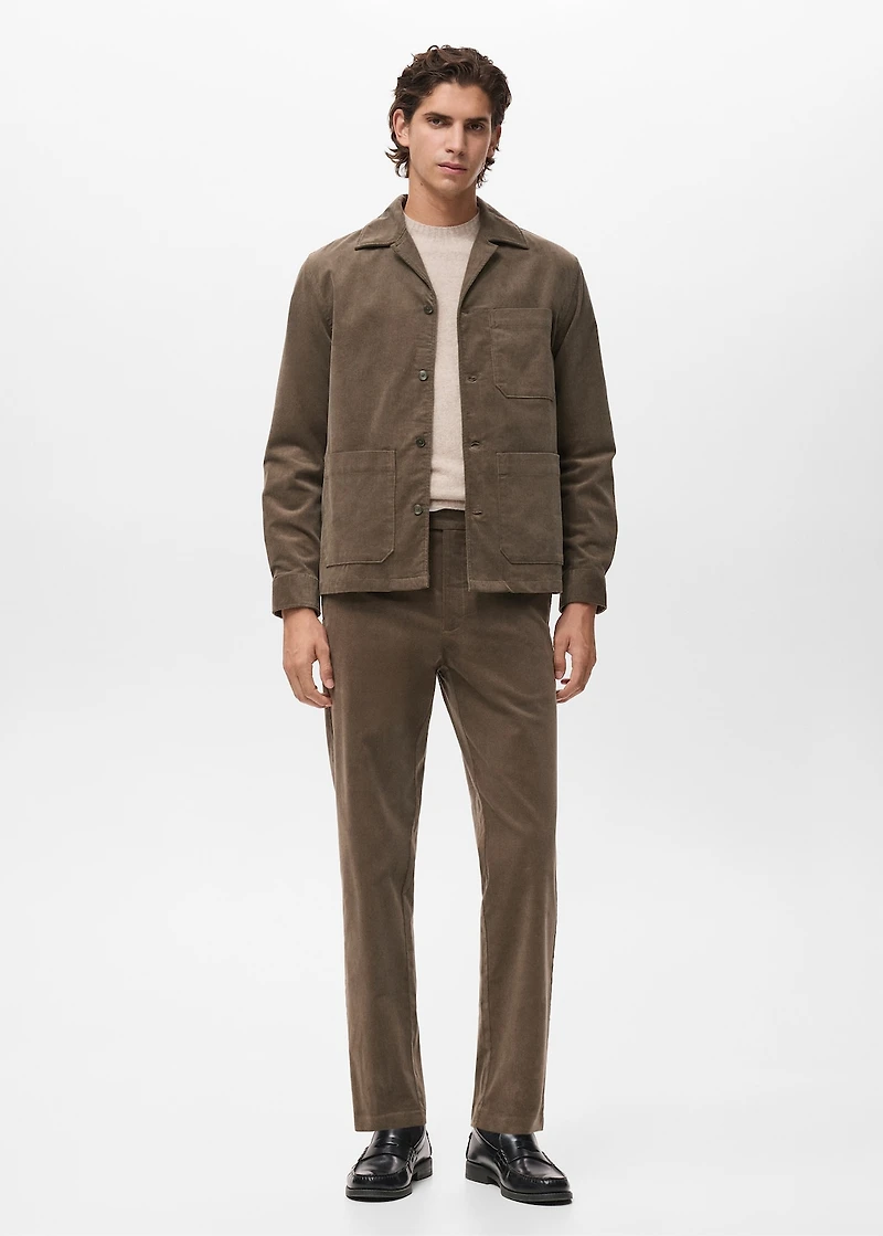 Corduroy cotton overshirt with pockets