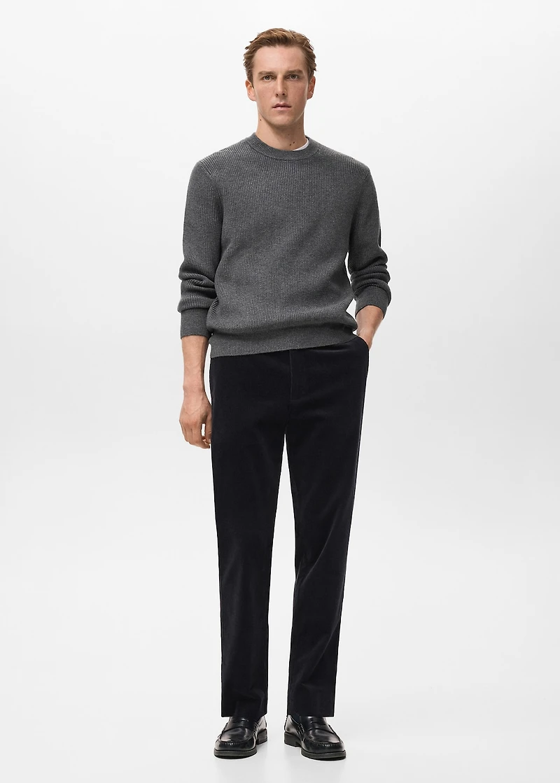 Knitted ribbed sweater