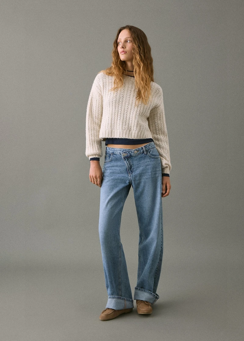 Knitted cropped sweater