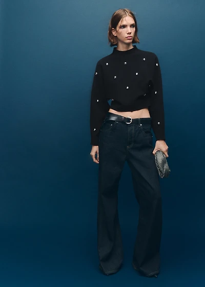 Perkins-neck sweater with spheres