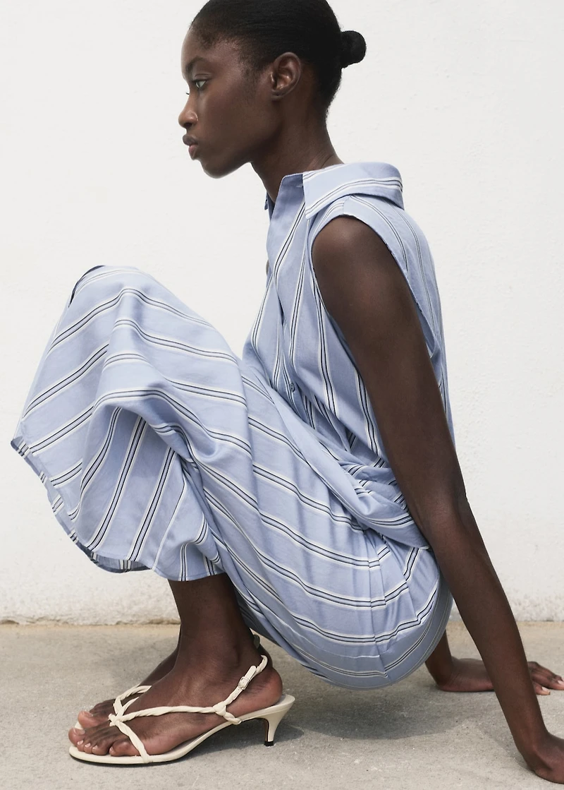 Ruched strips sandals