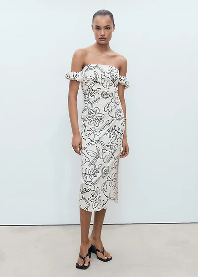 Strapless floral dress