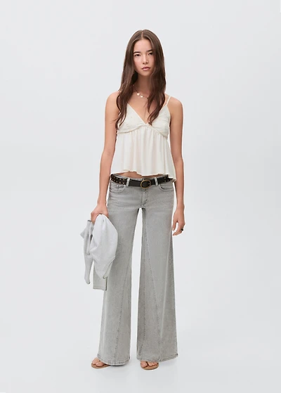 Low-waist wide leg jeans