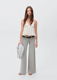 Low-waist wide leg jeans