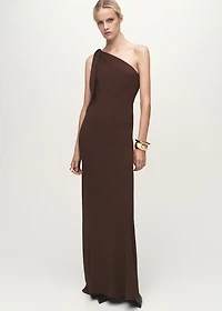 Asymmetrical dress with knot strap