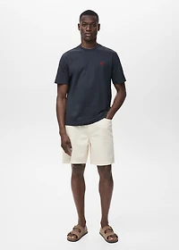 100% cotton t-shirt with embroidered detail