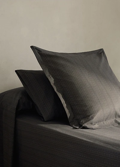 Two percale cotton tailored-print pillowcases 50x75cm